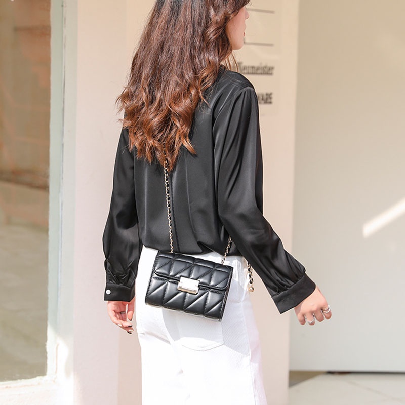 IELGY Túi Đeo Chéo Màu Đen Phong Cách retro Thời Trang Cho Nữ