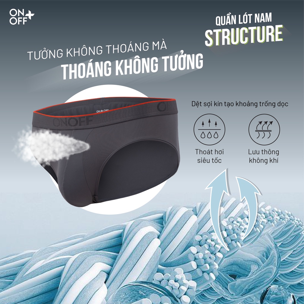 Quần lót nam dáng tam giác Structure - chống rung lắc, bí bách đường cắt 3D ONOFF- 18UQ22A051