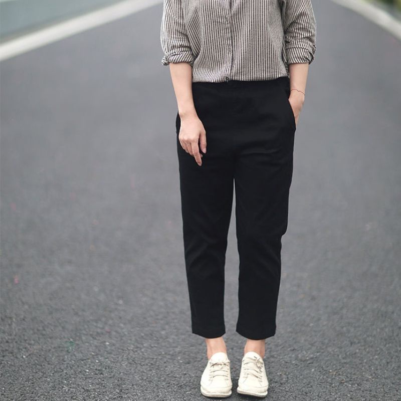 Quần baggy nữ KAMAKAhai túi chéo có khuy cài NU453