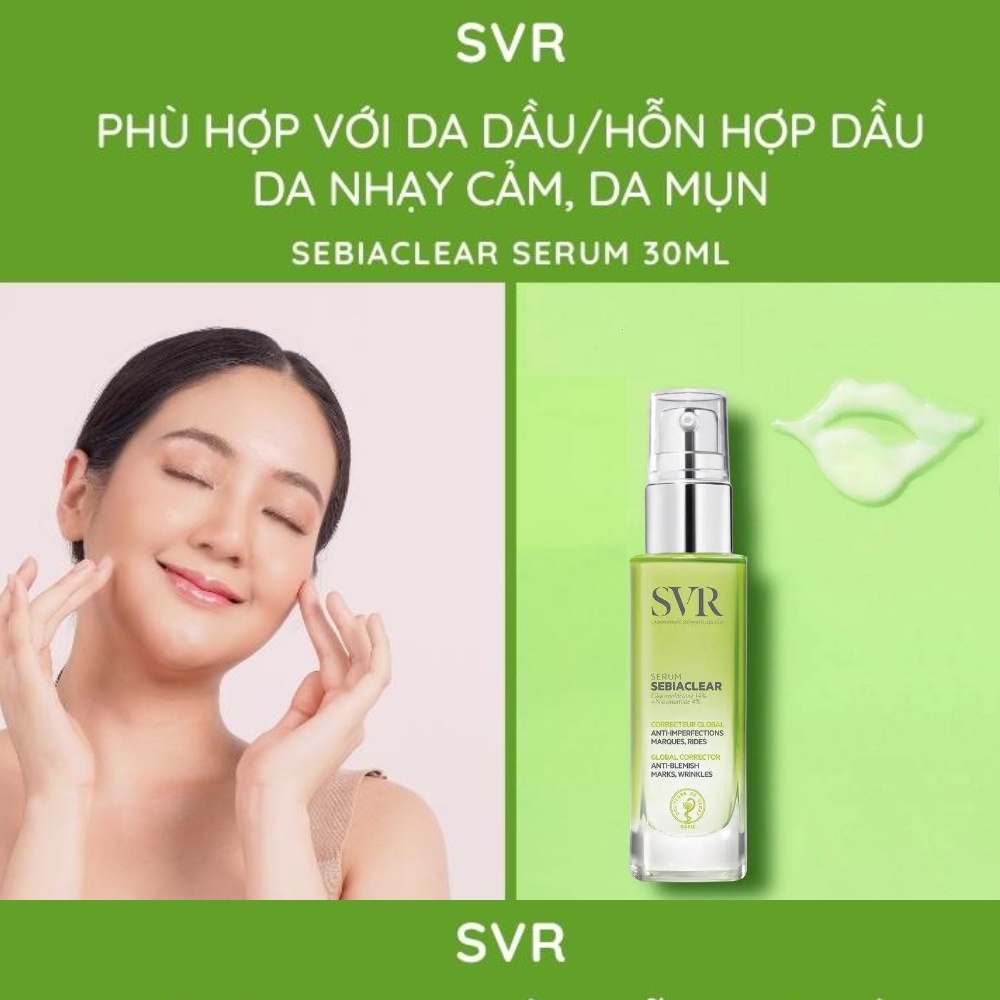 Serum giảm mụn SVR Sebiaclear 4% NIACINAMIDE và 14% Tinh Chất Dưỡng 30ml