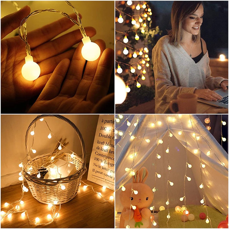 ĐÈN LED TRANG TRÍ DÂY CHỚP NHÁY  KIỂU BI 4M5 - 9M CÓ ĐẦU NỐI