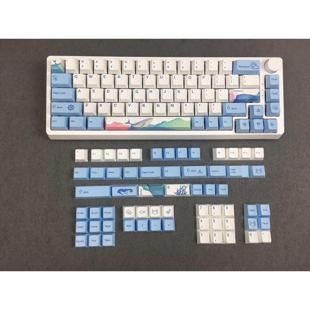 PBT Keycaps Cherry Profile DYE Sub Keycap Haiyun 129 phím cho hầu hết các layout bàn phím cơ.
