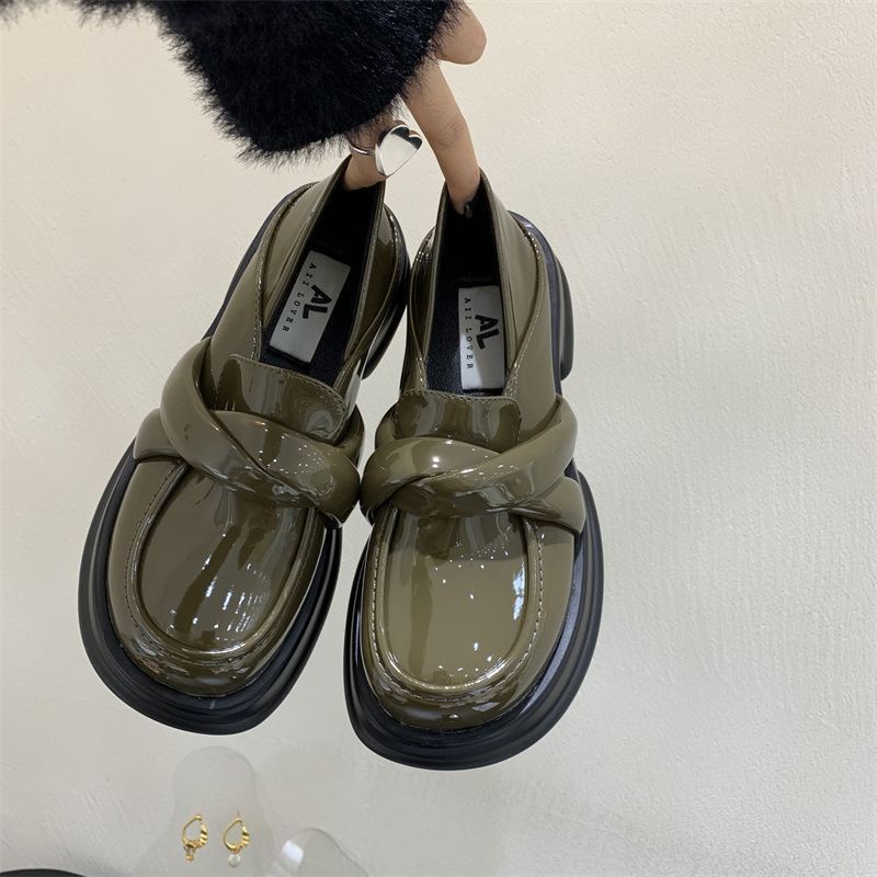 Giày Mary Jane ulzzang đế bằng quai xoắn