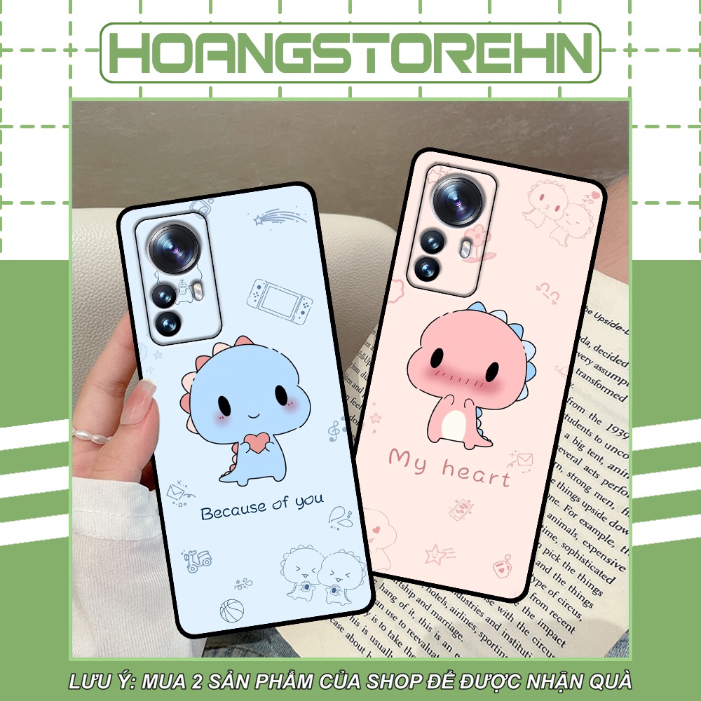Ốp Xiaomi Mi 12T / Mi 12T Pro in hình in couple khủng long chibi cute dễ thương