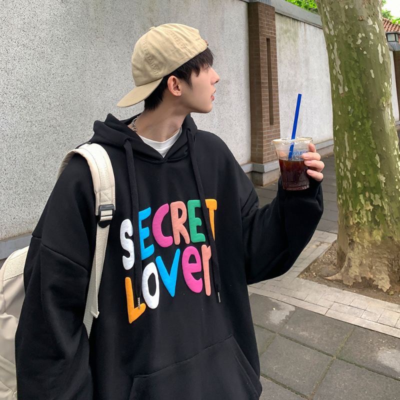 Áo Hoodie Unisex Nam Nữ In Chữ Nổi 3 Màu