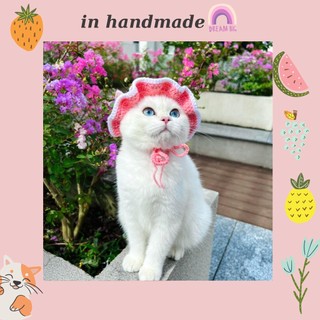 Mũ len tai bèo cho chó mèo bằng len handmade