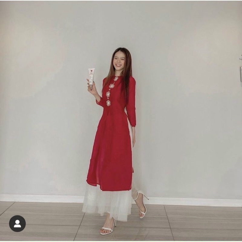 Set áo dài cách tân phối chân váy xoè