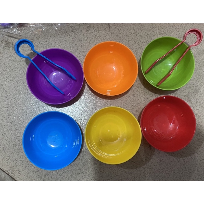 Set bát kèm kẹp gắp cho bé ⚡ CỰC BỔ ÍCH ⚡ Bộ đồ chơi phân biệt màu sắc, kĩ năng cầm, nắm cho trẻ, đồ dùng mầm non