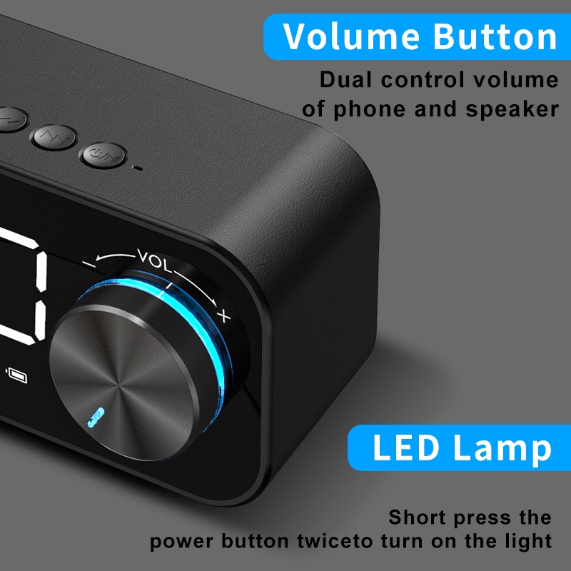 Loa Bluetooth Mini Clock Speaker Đèn led siêu trầm
