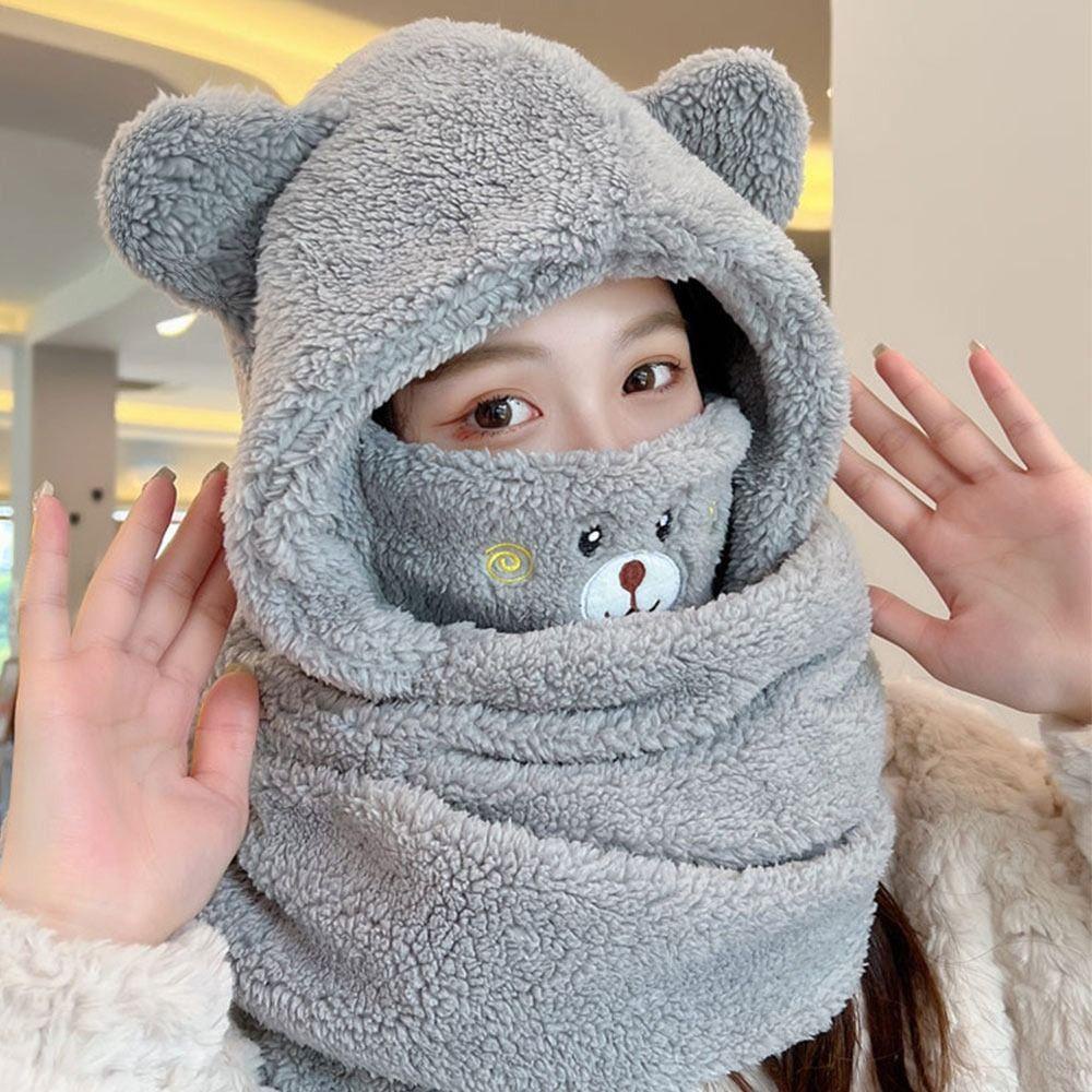 Nón Beanie Bảo Vệ Tai Họa Tiết Hoa Hồng