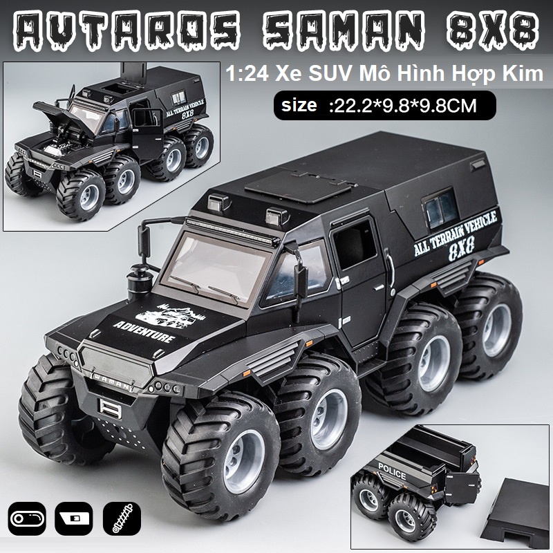 Mô Hình Xe Kim Loại SUV Bọc Thép SWAT Mô Phỏng Đèn Âm Thanh Tỉ Lệ 1:24 Và 1:32 Đồ Chơi hoặc Trưng Bàyi