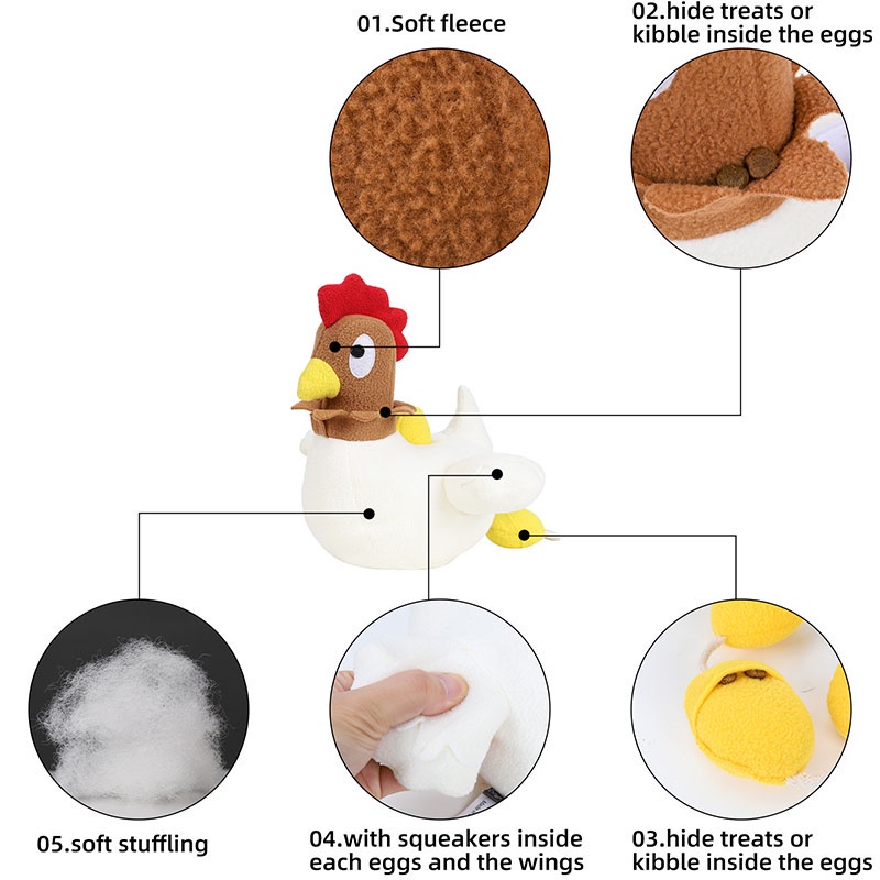 HamshMoc Đồ Chơi Nhồi Bông Mềm Mại Phát Ra Tiếng Kêu Khi Gặm Cho Thú Cưng 10 Tuổi