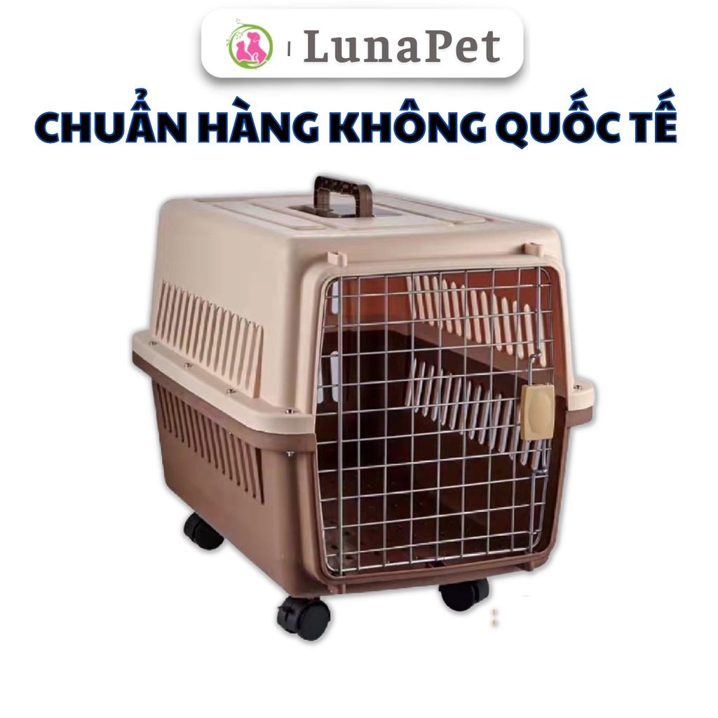 Lồng vận chuyển chó lớn size cực lớn - Có BÁNH XE và TẤM LÓT, Lồng vận chuyển chó mèo size lớn tiện dụng