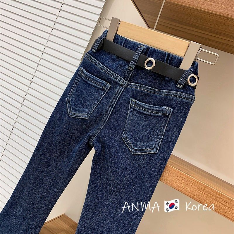 Quần Jeans Ống Loe Màu Đen Phong Cách Hàn Quốc Cho Bé Gái