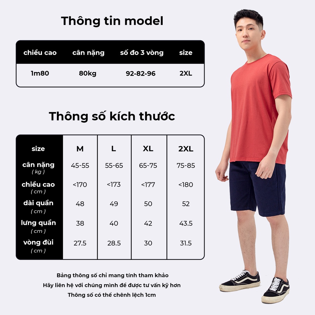 Quần short kaki THE 1992 Đùi thể thao nam 5 màu trơn