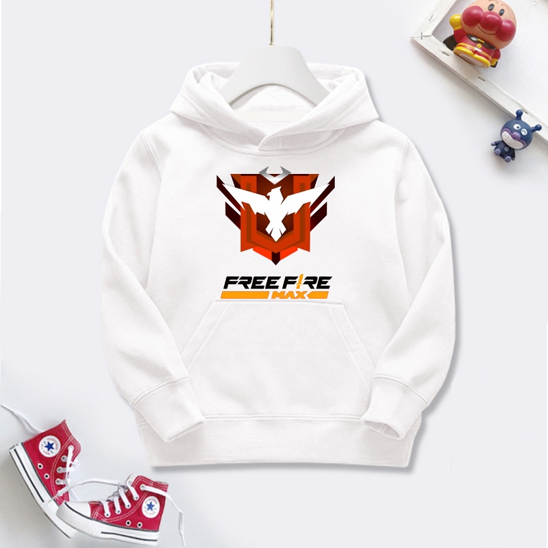 HOT Áo khoác nỉ bông chui đầu Free Fire Max màu trắng cực chất cho bé