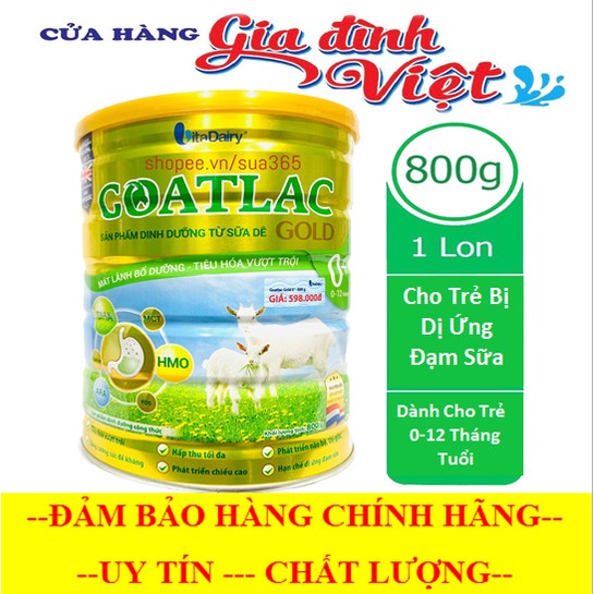 Sữa Dê GOATLAC Gold 0+ ( 800g / 400g ) - Date Luôn Mới