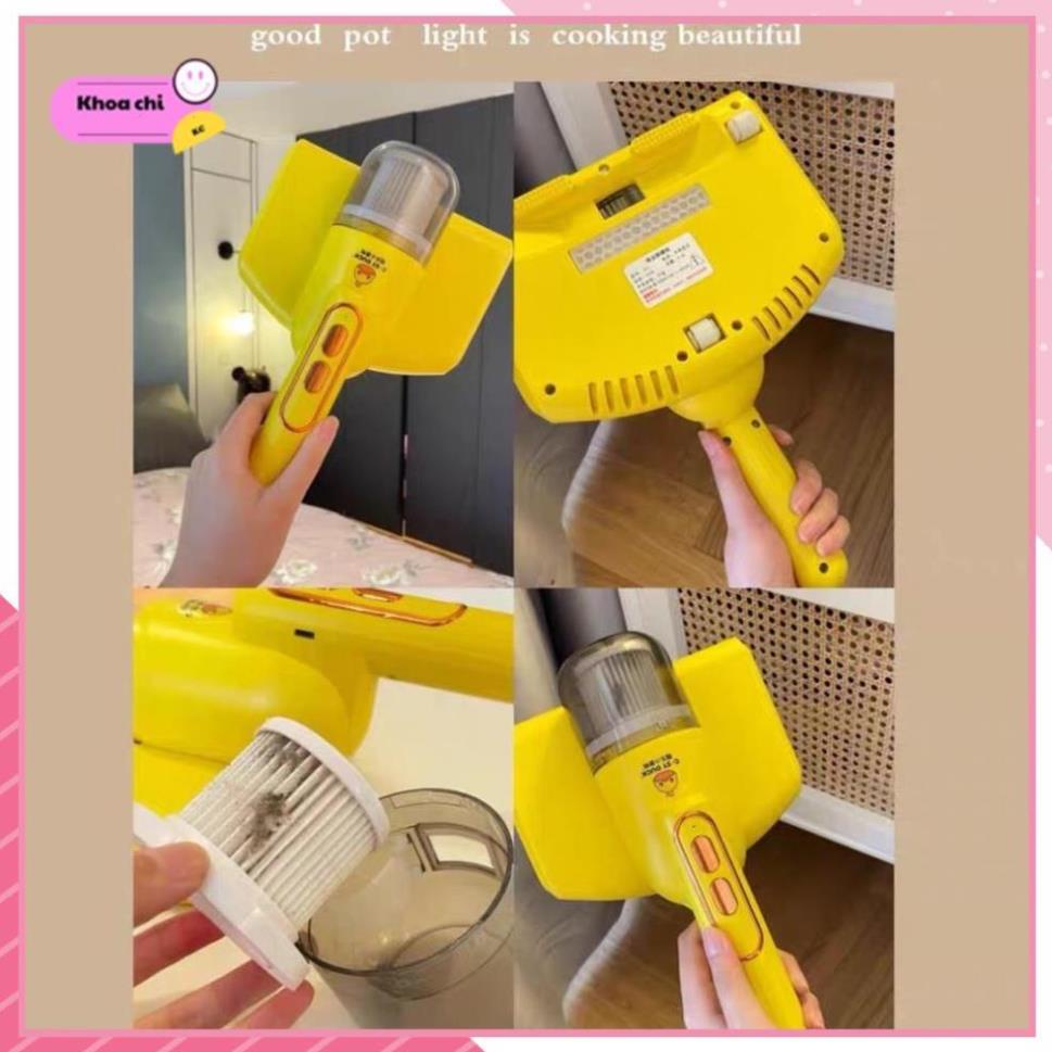 Máy Hút Bụi Con Vịt Vàng C-SY DUCK Diệt Khuẩn Chăn Ga Gối Nệm Giường Ngủ, Sofa, Tia UV Cầm Tay Không Dây KC