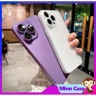 Ốp điện thoại iphone Silicon chống bám vân tay mỏng có lens bảo vệ camera 14 13 11 Pro MAX 14 Plus 12 Pro MAX MinnCase