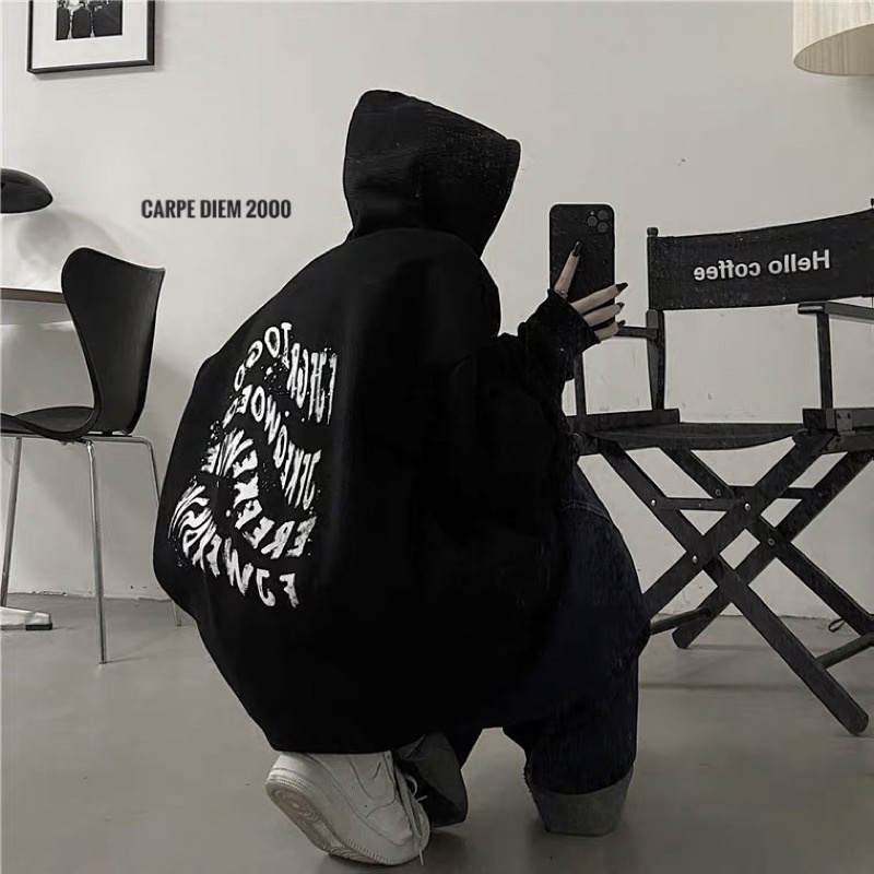 Dark Hole Hoodie - Áo hoodie in chữ sóng streetwear