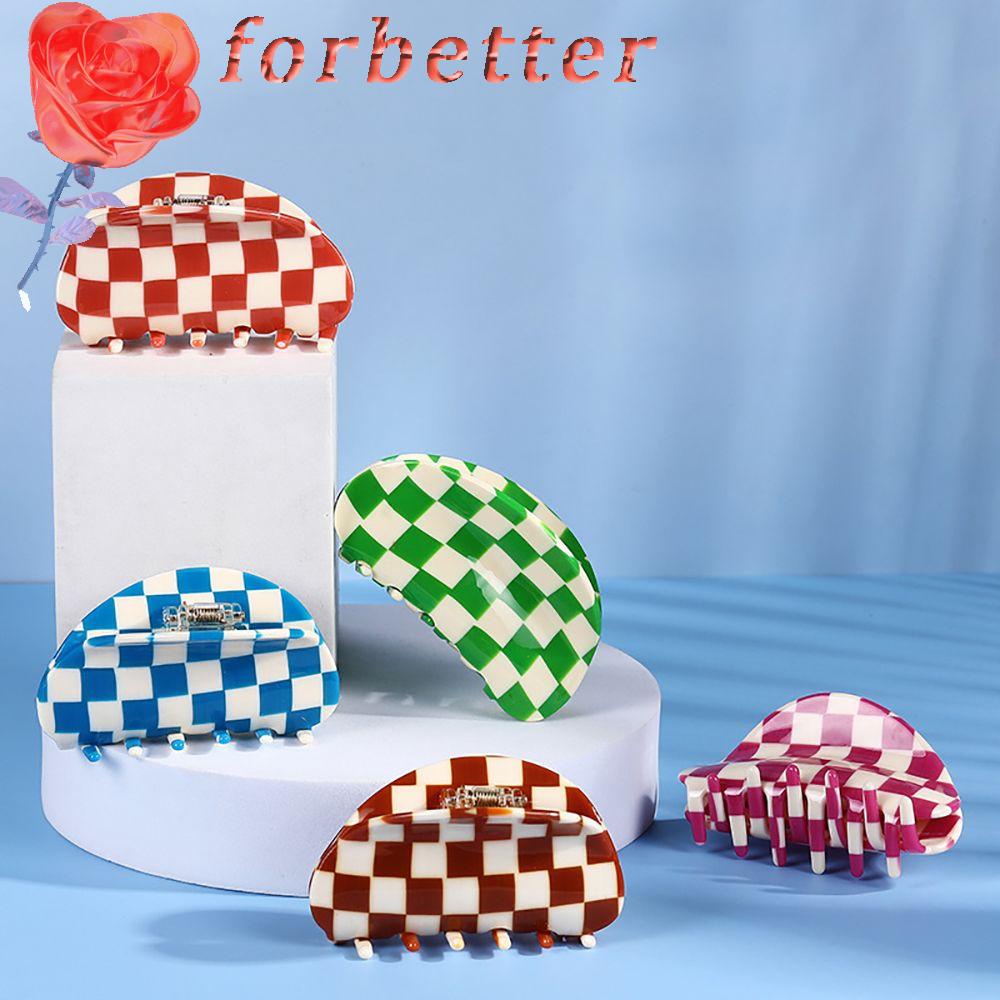 Kẹp tóc hình bán nguyệt họa tiết caro nhiều màu sắc xinh xắn cho nữ