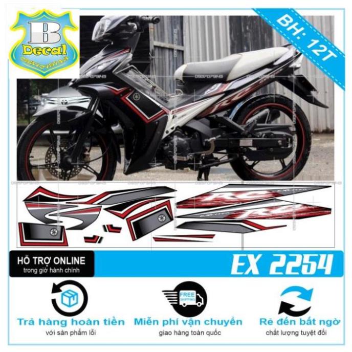 FREE SHIP + SALE SỐC +DECAL PVC 5 LỚP CHẤT LƯỢNG CAO Tem rời EX 2010 RC XÁM ĐEN 2254 [Bi Decal]