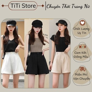 Quần short nữ gập gấu ống rộng ms1017