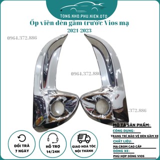 Ốp viền đèn gầm trước xe Toyota Vios 2021 - 2022 - 2023 Mạ Crom Cao Cấp - giá 1 đôi