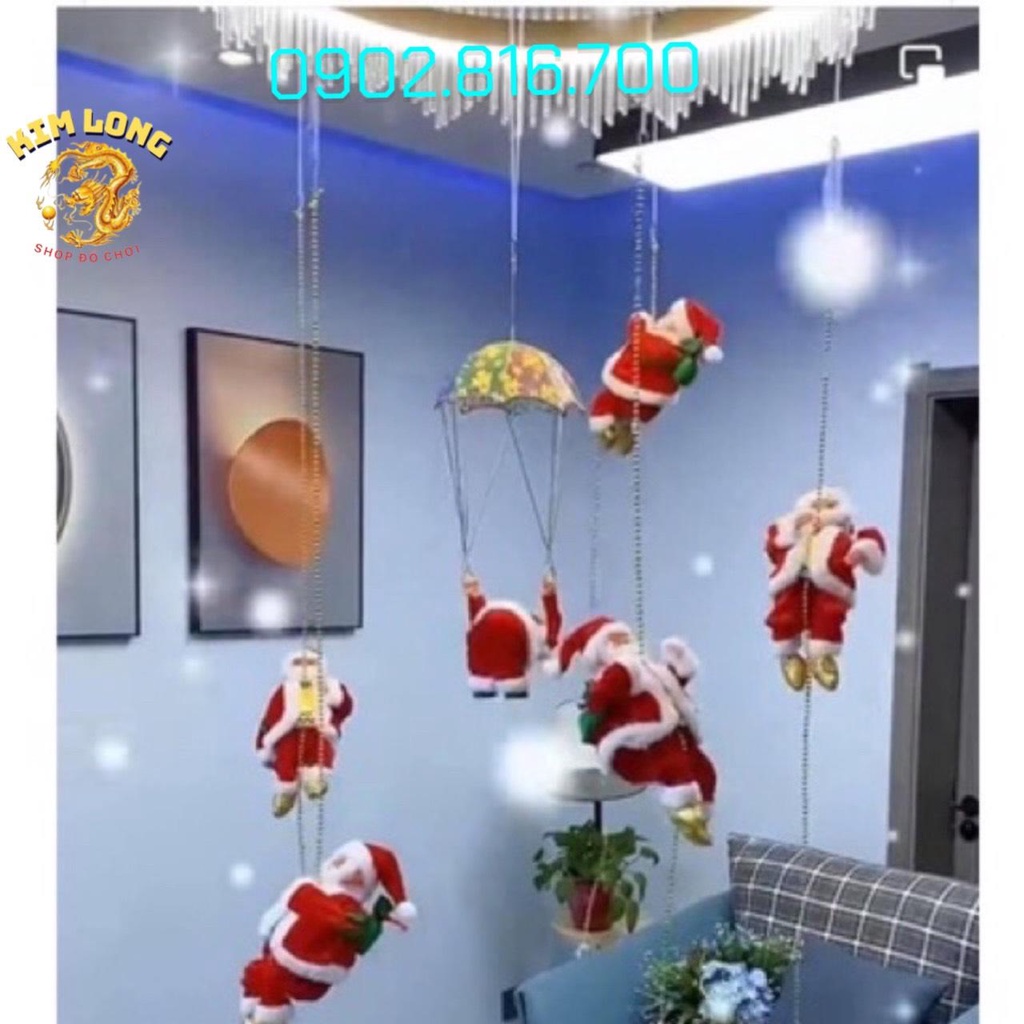 TẶNG PIN Đồ chơi ông già NOEL leo đu dây quà tặng giáng sinh hoặc phụ kiện trang trí Noel ngày lễ giáng sinh