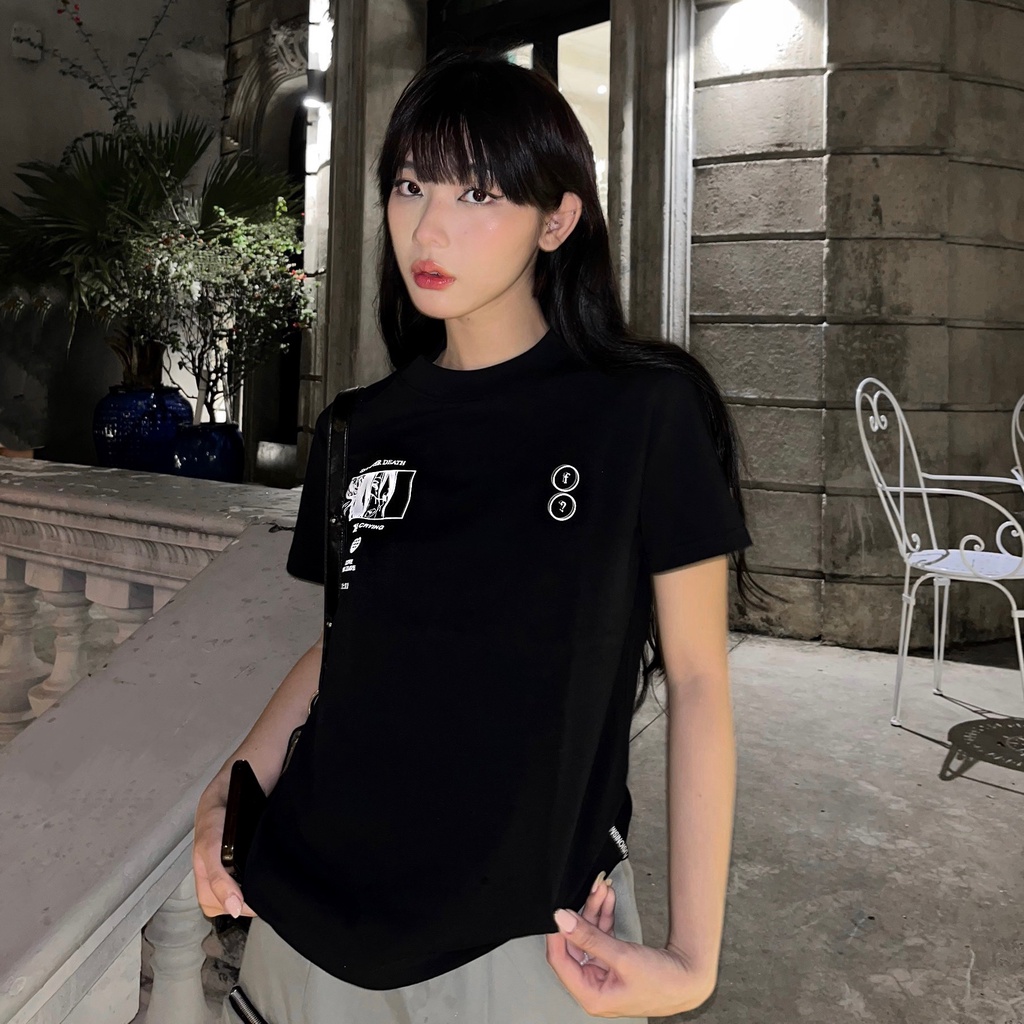 Áo thun Baby tee GASOLINE - Màu Đen - Nữ - Form Crop