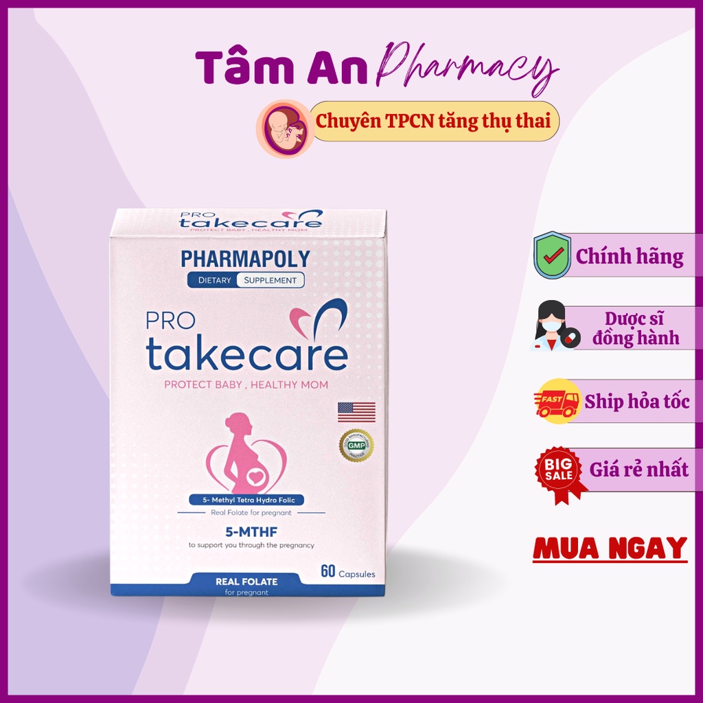 Pro Takecare 5MTHF [ Date Mới 2026 ] bổ sung dưỡng chất cho phụ nữ chuẩn bị mang thai, và mang thai