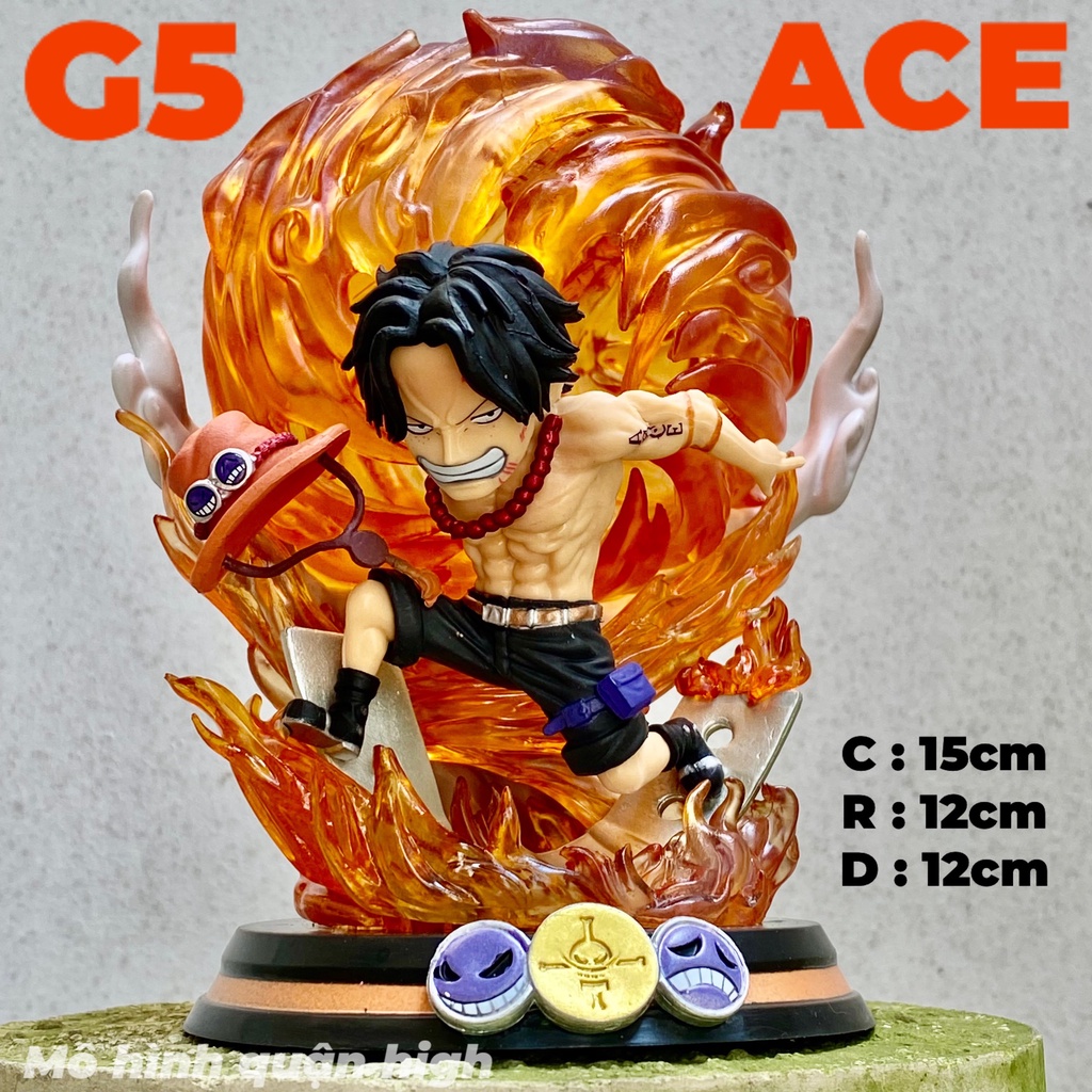 Mô hình G5 hàng F1 One Piece - Ace Luffy Boa hancock Franky Mihawk Sabo Law Yamato Zoro Marco Doflamingo Kata