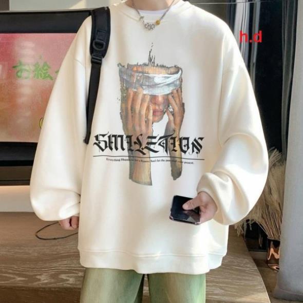 Áo Sweater CÔ GÁI Unisex nam nữ tay lỡ Oversize form rộng🍎Thời trang Thu đông ấm áp, nỉ cotton ko bai xù, ấm áp