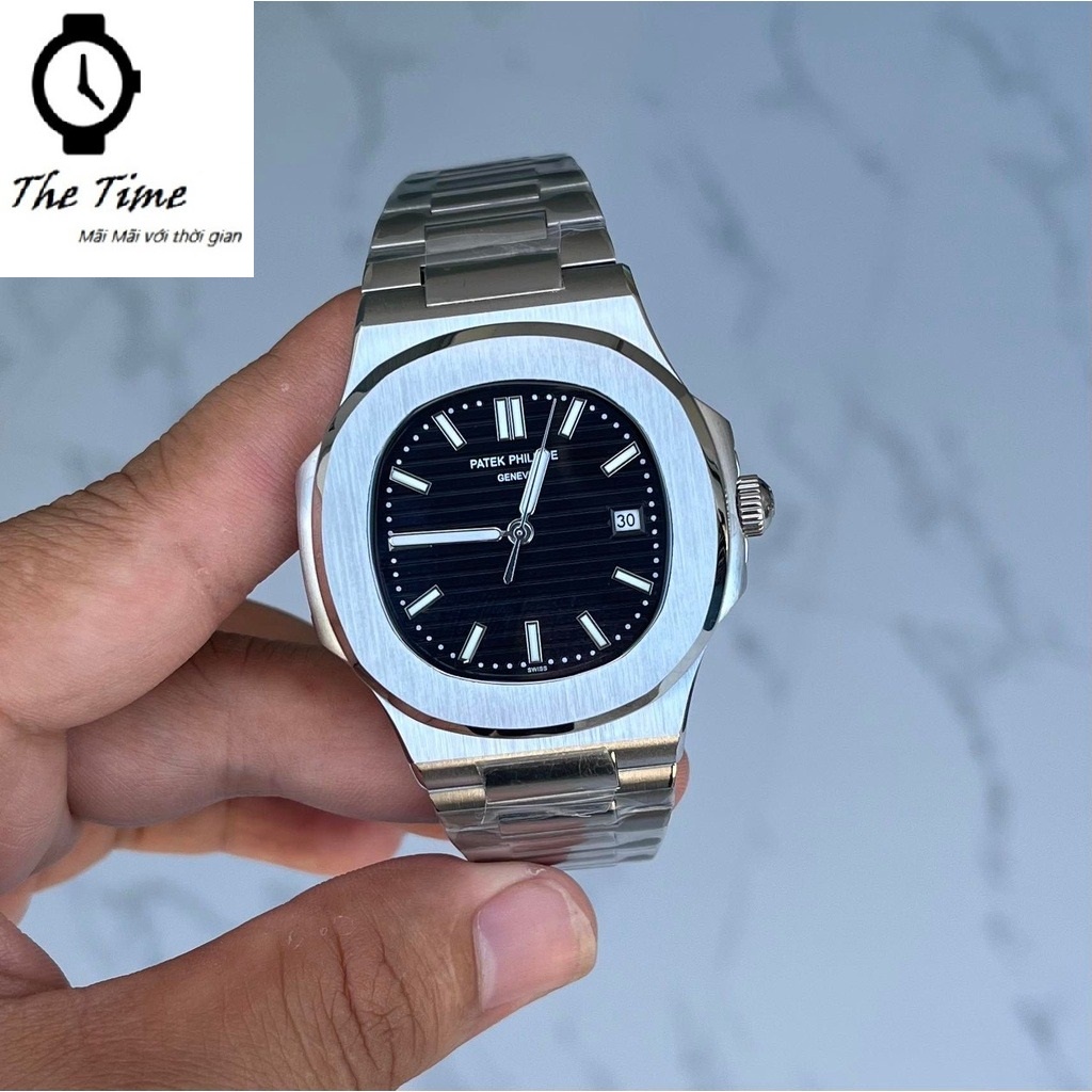 Đồng Hồ Nam PP GENEVE Viền Trơn Máy Cơ Automatic, 41mm Chống Nước 5ATM