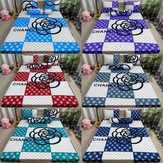 Bộ drap thun hàn quốc 4 món hoạ tiết thương hiệu