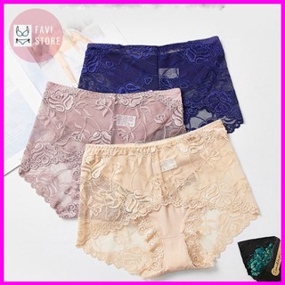 Quần lót nữ bigsize cạp cao thun lạnh phối ren form to 80 kg - ql029