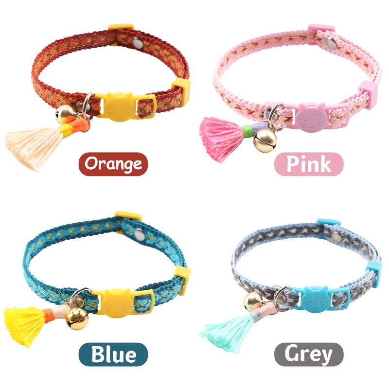 HamshMoc Vòng Cổ Mềm Mại Có Chuông Điều Chỉnh Được Dành Cho Mèo Cưng Mặc Hàng Ngày