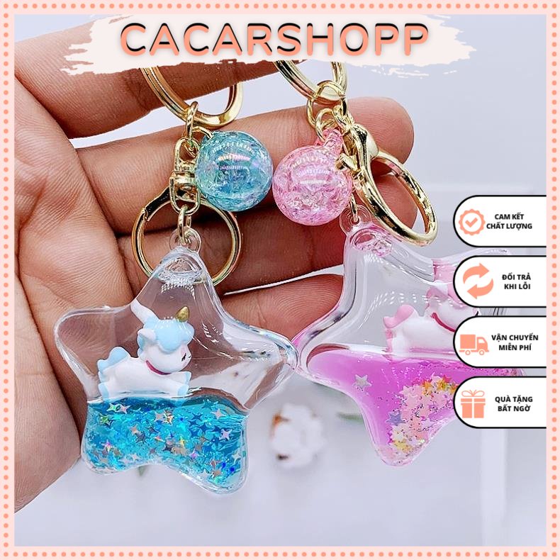 Móc Khoá Nước Ngôi Sao Kỳ Lân Pony May Mắn Siêu Đáng Yêu, Dễ Thương Bền Đẹp Móc Chìa Khóa, Trang Trí Ba Lô, Túi Xách
