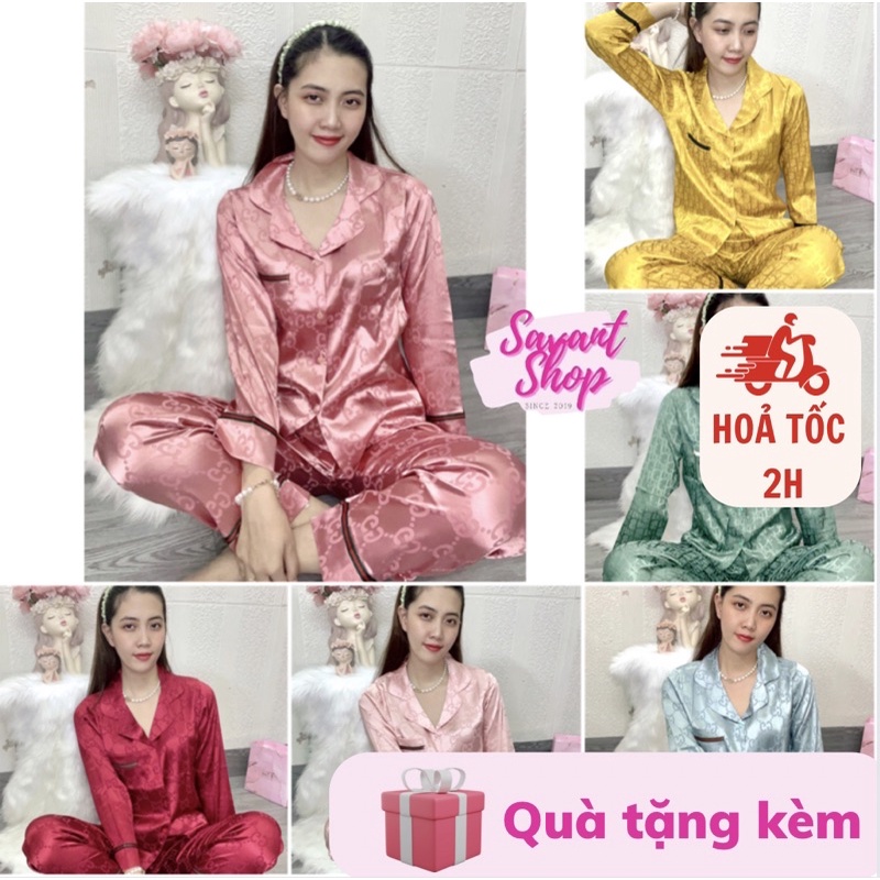 BỘ MẶC NHÀ PIJAMA LỤA GẤM CAO CẤP