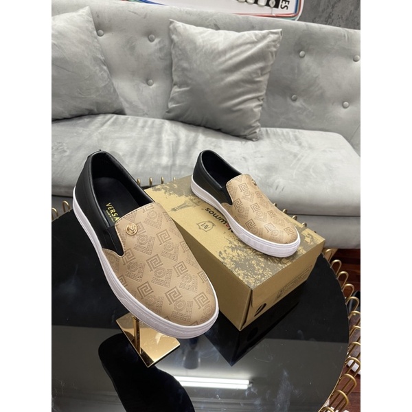 Giày slipon, giày lười nam da VER SACE Da dày dặn - Đế cao su khâu chắc chắn