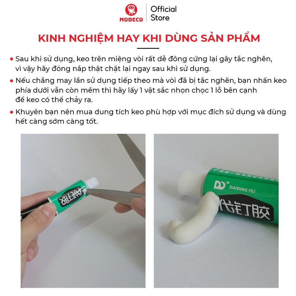 Keo Siêu Dính Đa Năng Modeco - Keo Dán Siêu Chắc Mọi Bề Mặt, Nhanh Khô, Không Làm Hỏng Bề Mặt Tường, Không Cần Khoan Đục