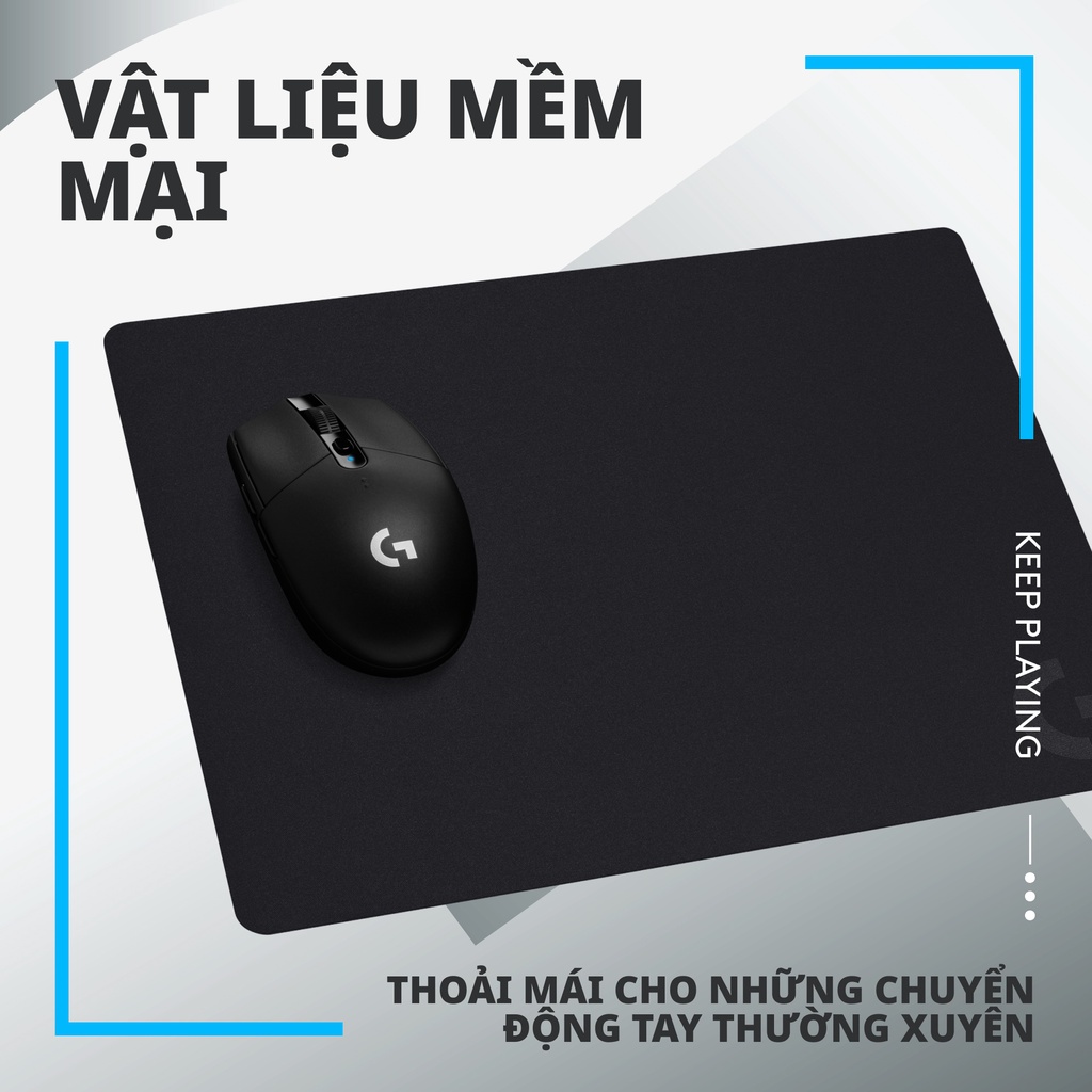 Bàn di chuột chơi game Logitech G240 - Bề mặt vải, ma sát tốt, chống trượt, kích thước 340x280x1 (mm)