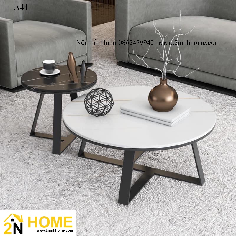 Bàn trà cao cấp, mặt đá ceramic chống thấm, chống xước ưu việt