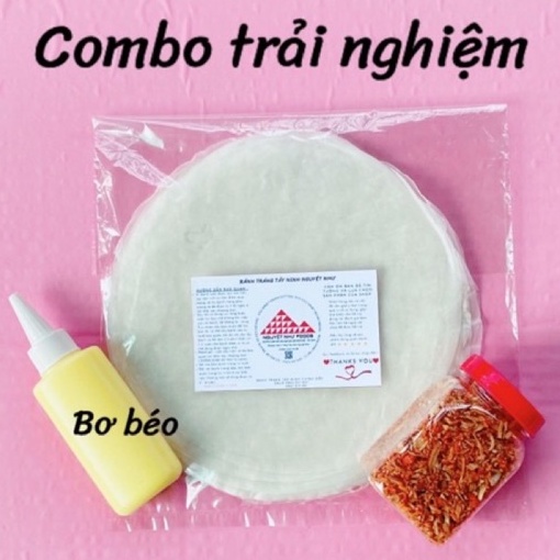 Combo 200g bánh tráng tròn phơi sương + 100g bơ + 100g hành phi ruốc sấy Tây Ninh - Nguyệt Như