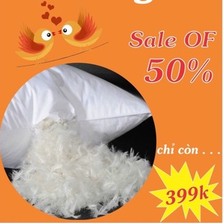 Gối lông vũ cao cấp êm ái kháng khuẩn - elis bedding