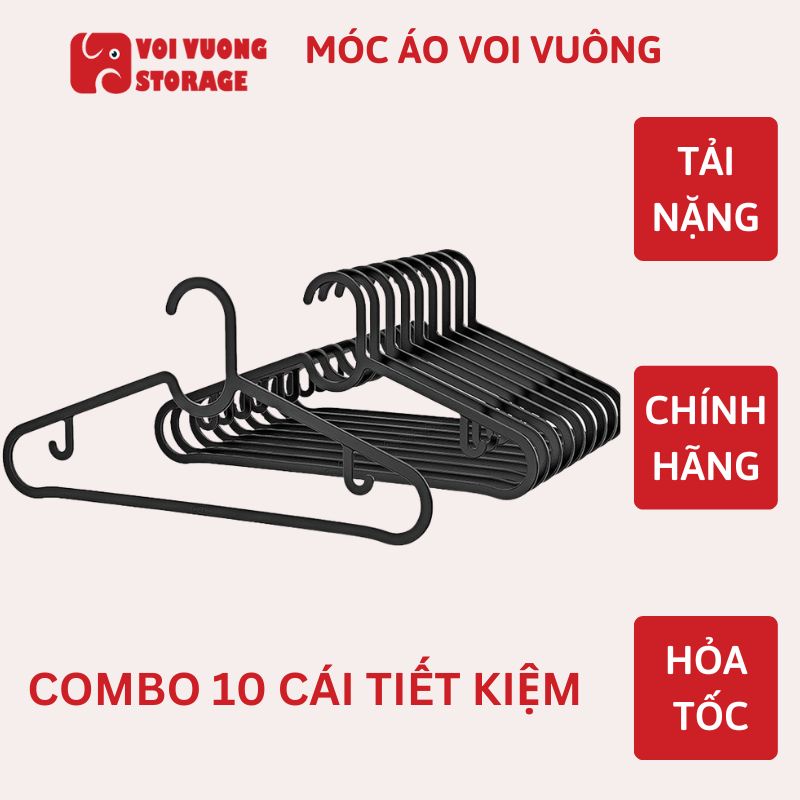 Móc Treo Quần Áo Nhựa, Móc Nhựa Treo Đồ, Phơi Đồ Chống Nhăn Voi Vuông TaTu