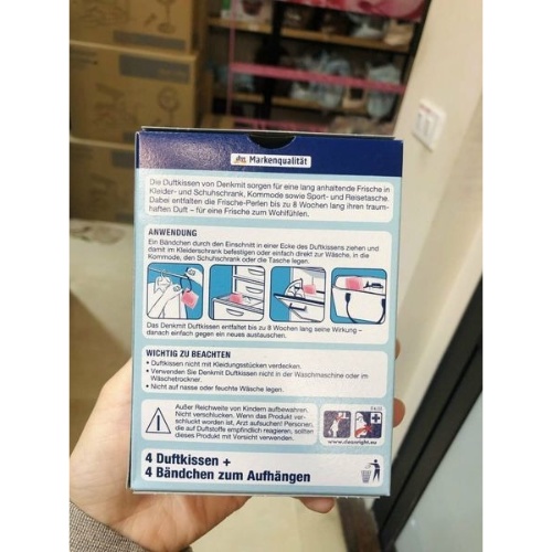 TÚI THƠM ĐỂ TỦ QUẦN ÁO DENKMIT DUFTKISSEN - HỘP 4 TÚI