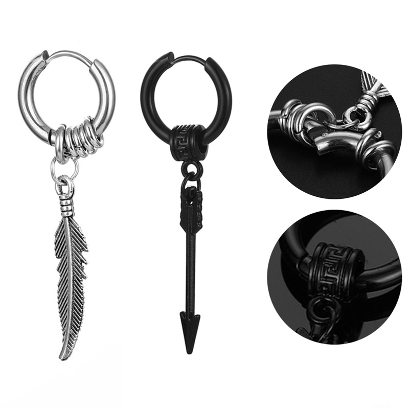 1 Bông Tai Thép Titan Hình Thánh Giá Phong Cách Hàn Quốc Thời Trang