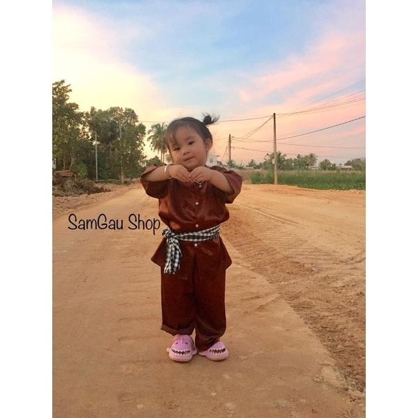 Bộ Bà ba Nông dân tay ngắn cho bé trai bé gái từ 7-35kg SamGau Shop