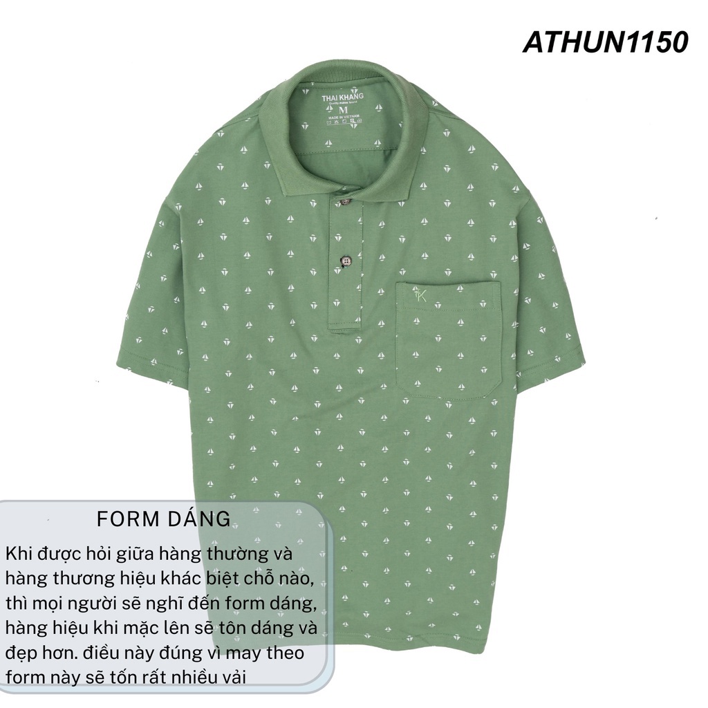 Áo thun nam trung niên họa tiết vải cotton TC 2 chiều mềm form rộng có túi mặc thỏa mái ATHUN35